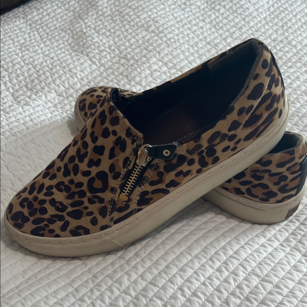 Dr. Scholl's Tan Leopard Print Slip-On Sneakers